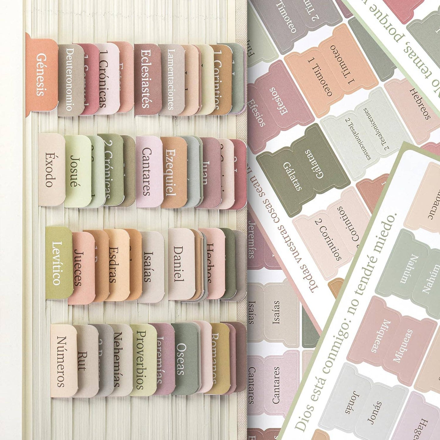 Spanish Bible Tabs, 75 pcs, Boho Theme