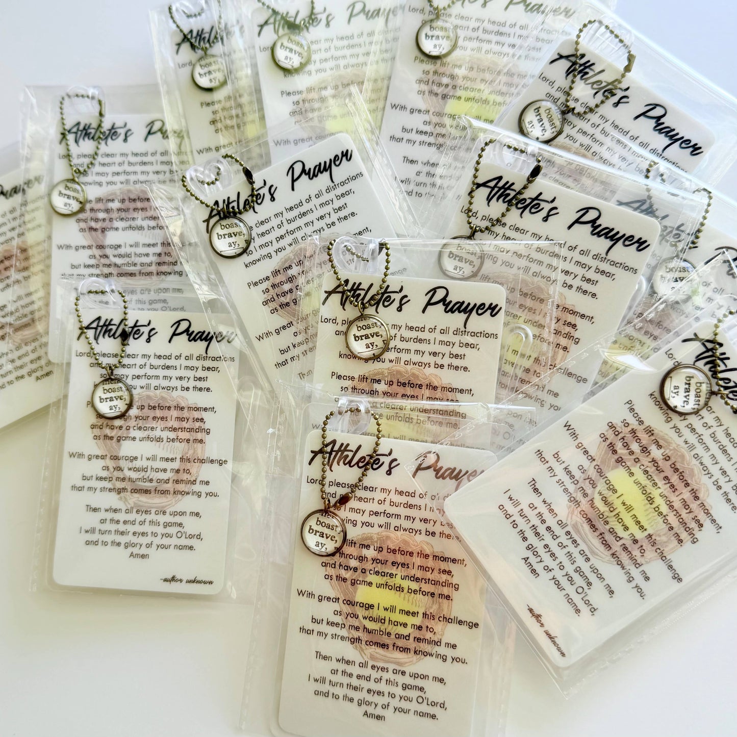 Sports Prayer Bag Tag / Bookmark / Prayer Card with Charm : Volleyball