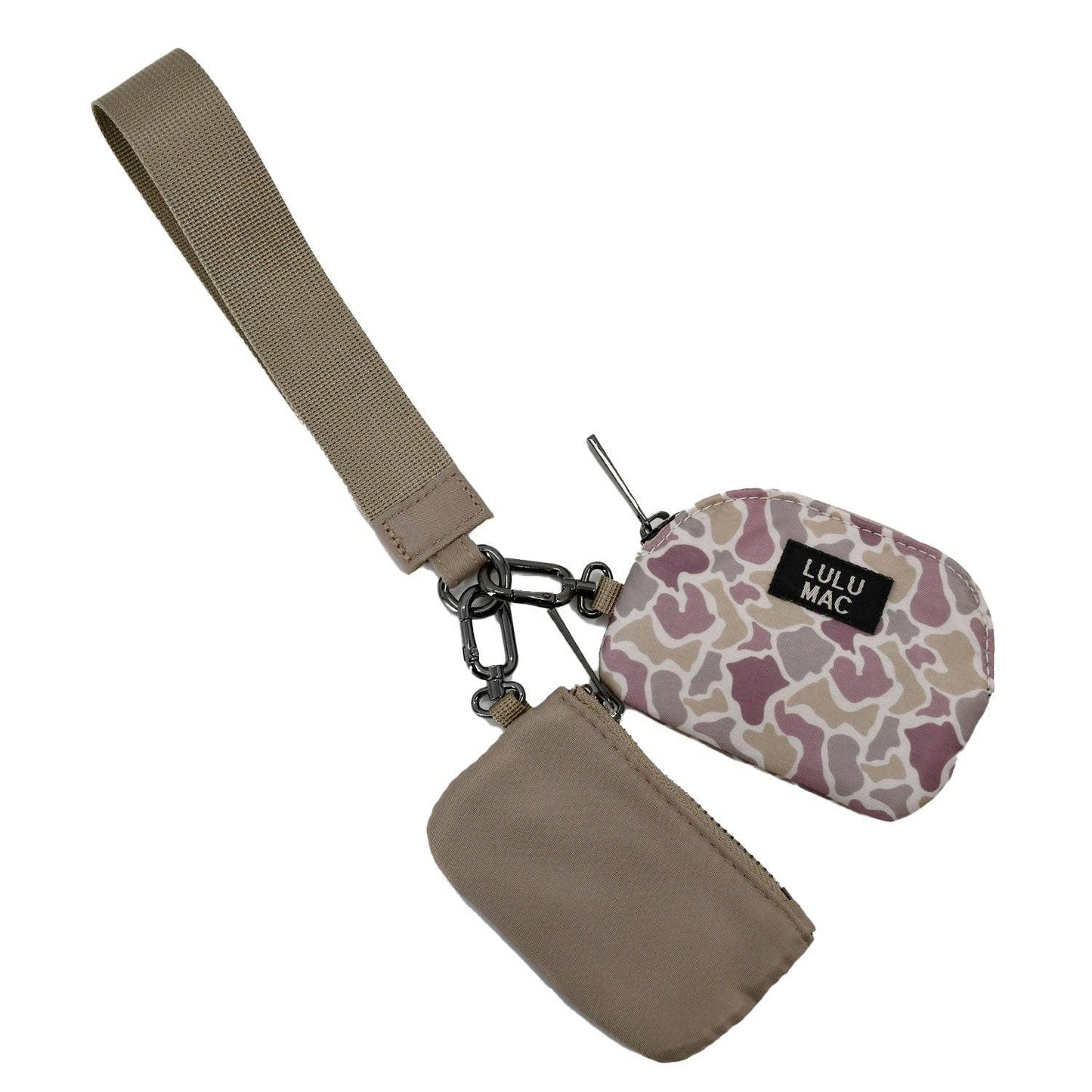 Lulu Mac Double Pouch Wristlets Camo/Beige
