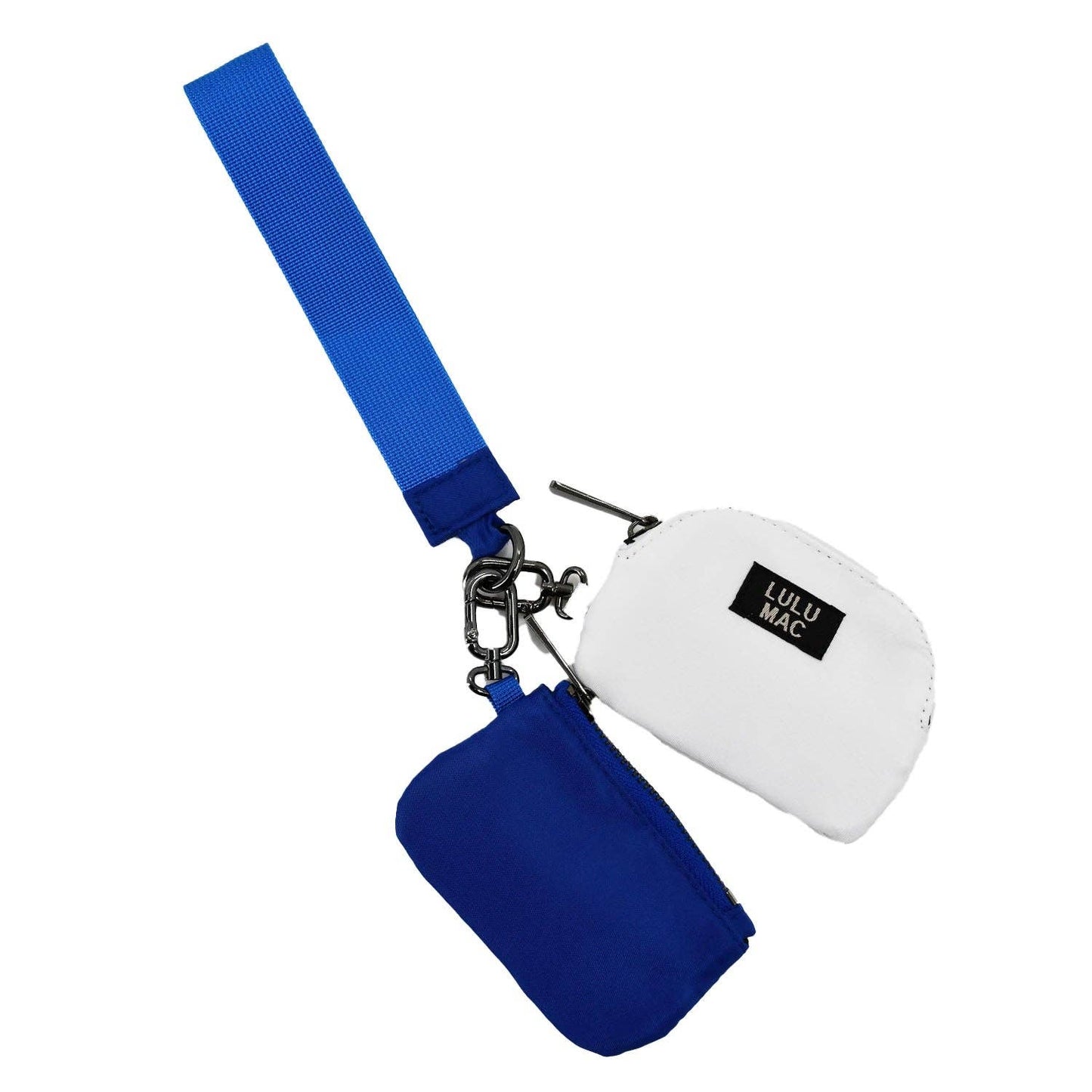 Lulu Mac Double Pouch Wristlets Royal/White