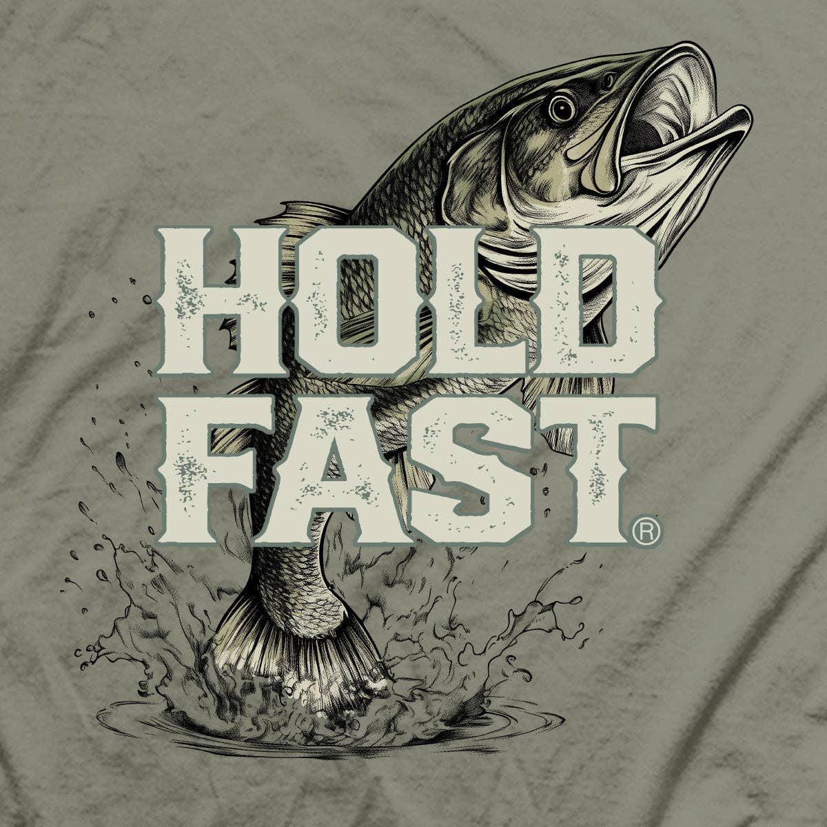 HOLD FAST Mens T-Shirt Fishing: Sage
