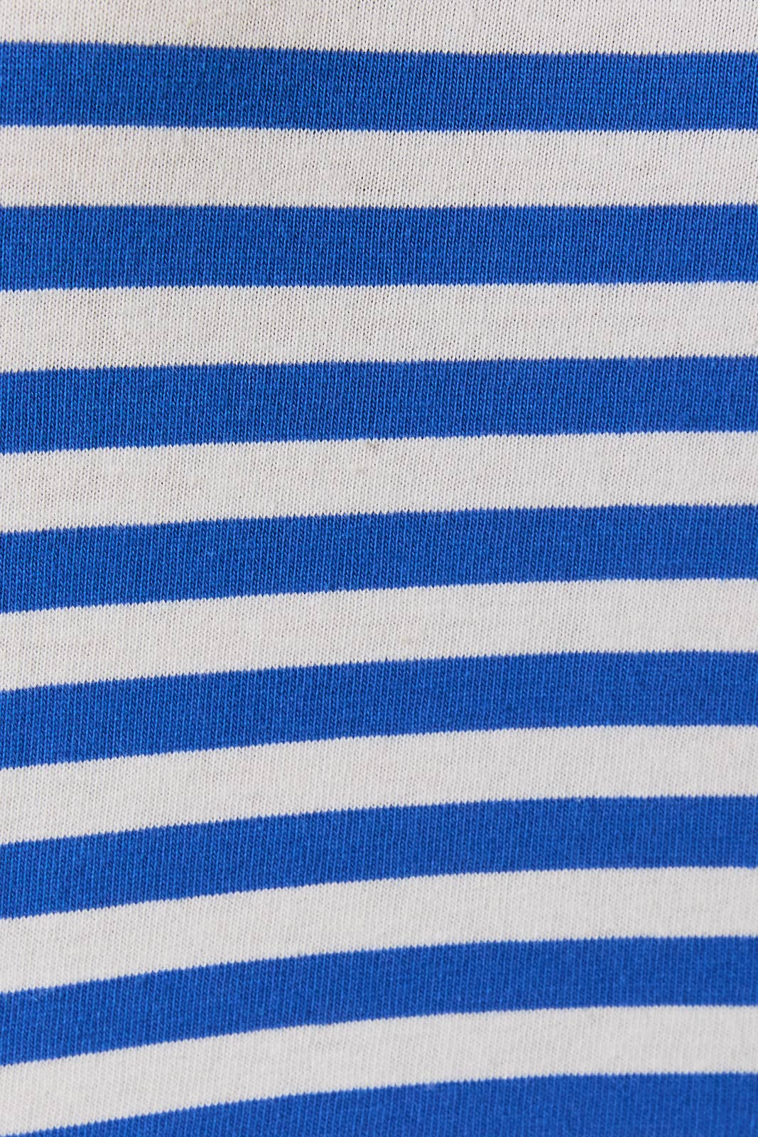 SHORT SLEEVE ROUND NECK STRIPE CROP T-SHIRT