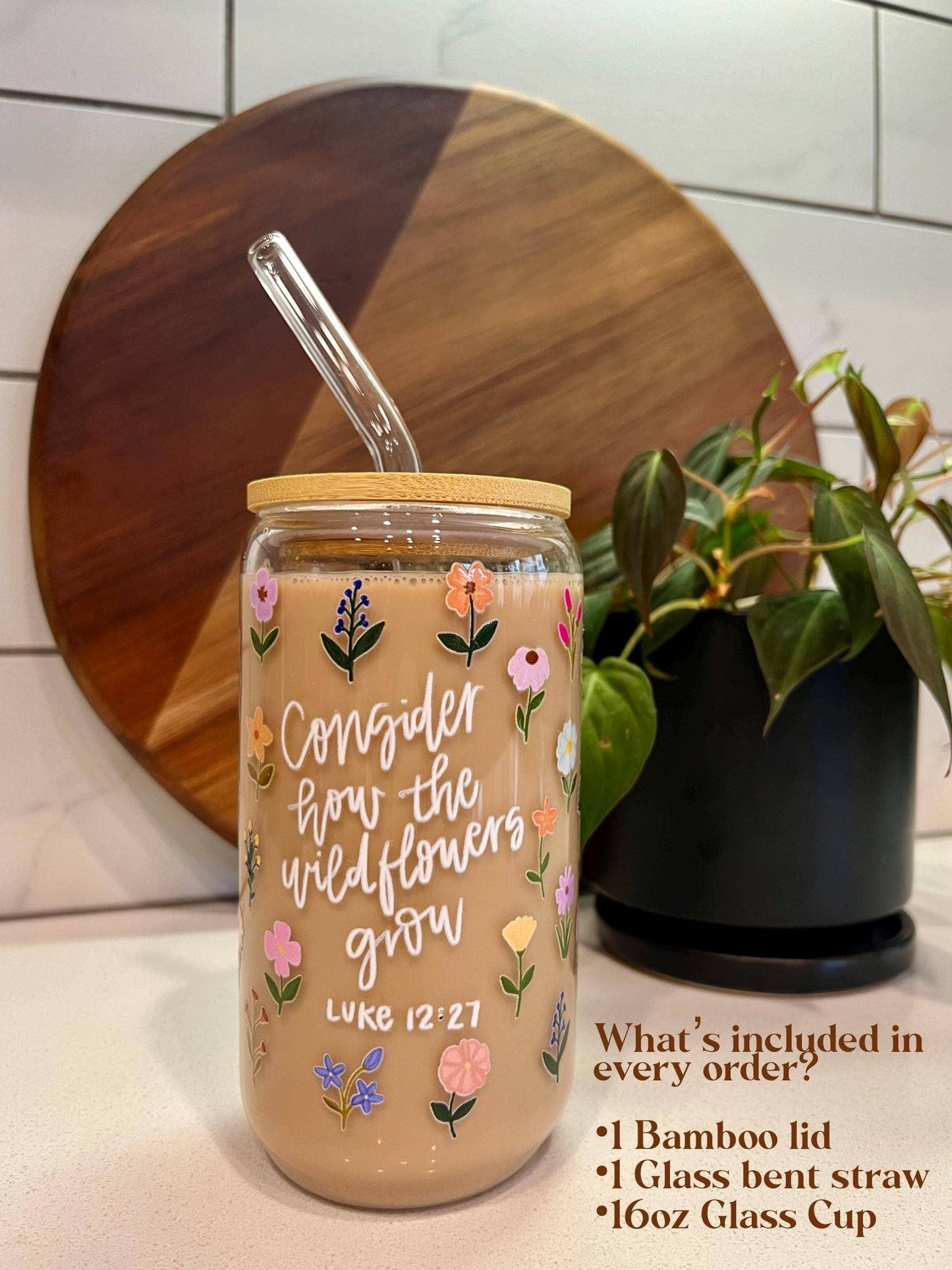 Consider the Wildflowers Glass Cup