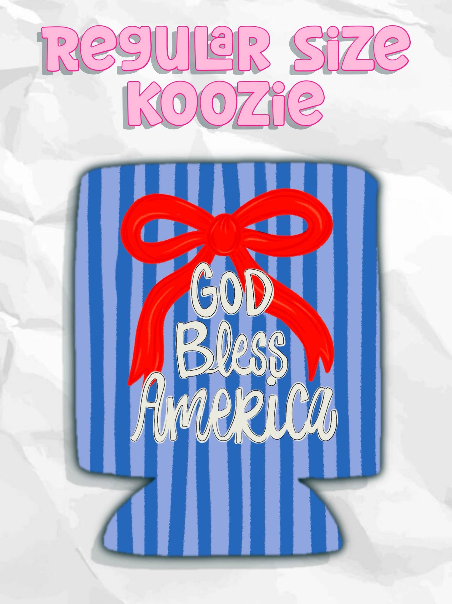 God bless America bow patriotic koozies