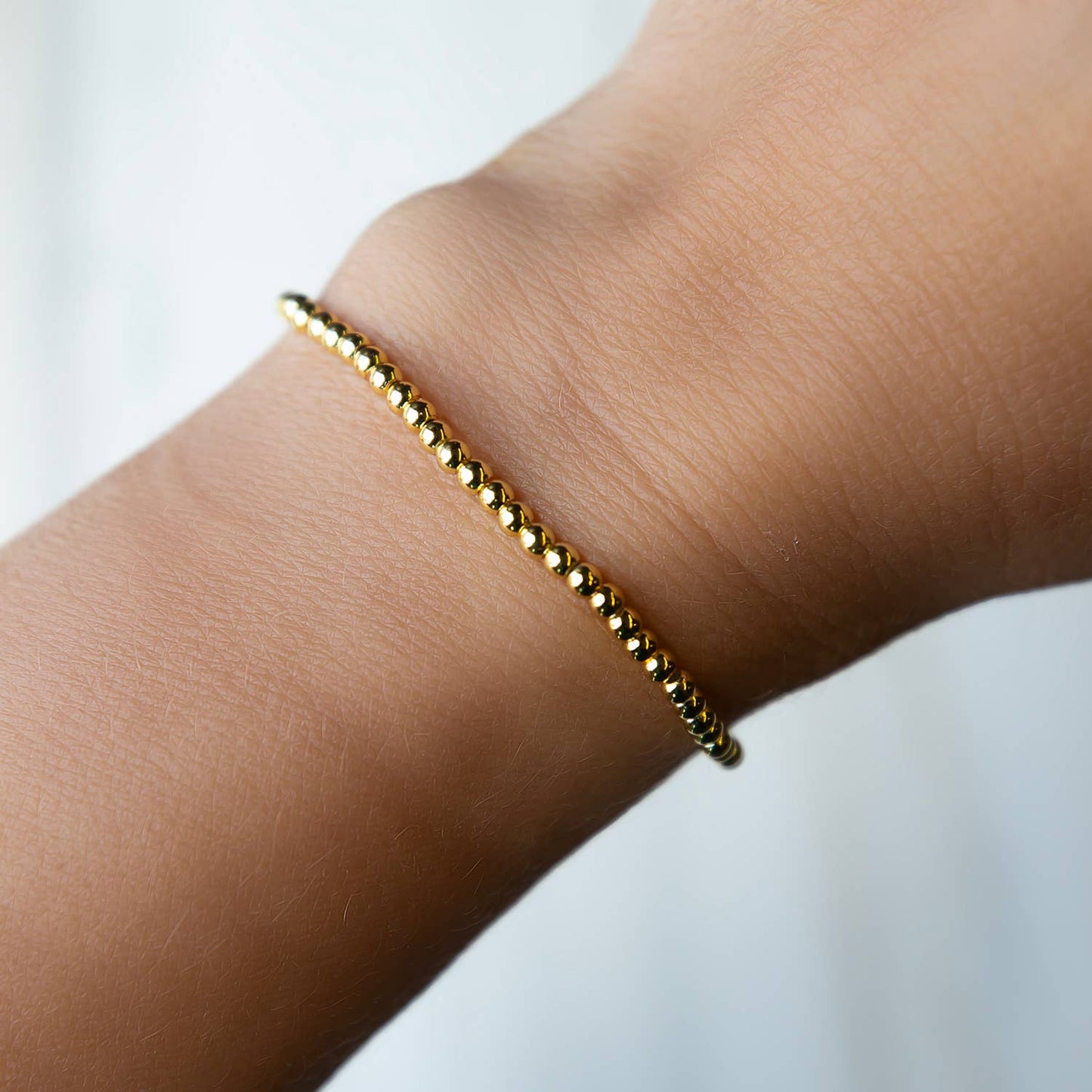 Tarnish Resistant Gold Plated 3mm Beaded Stretch