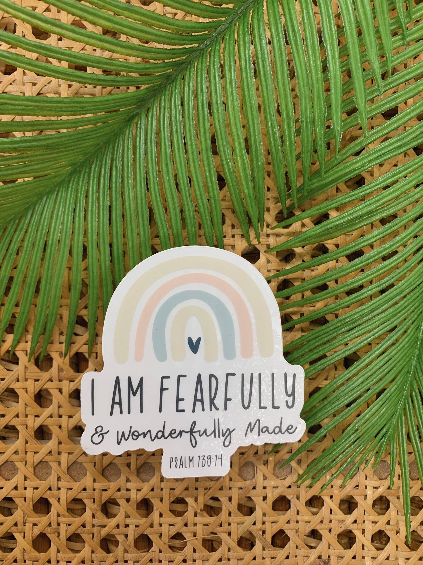 Fearfully + Wonderfully Made Clear Vinyl, Sticker, 3x3 in.