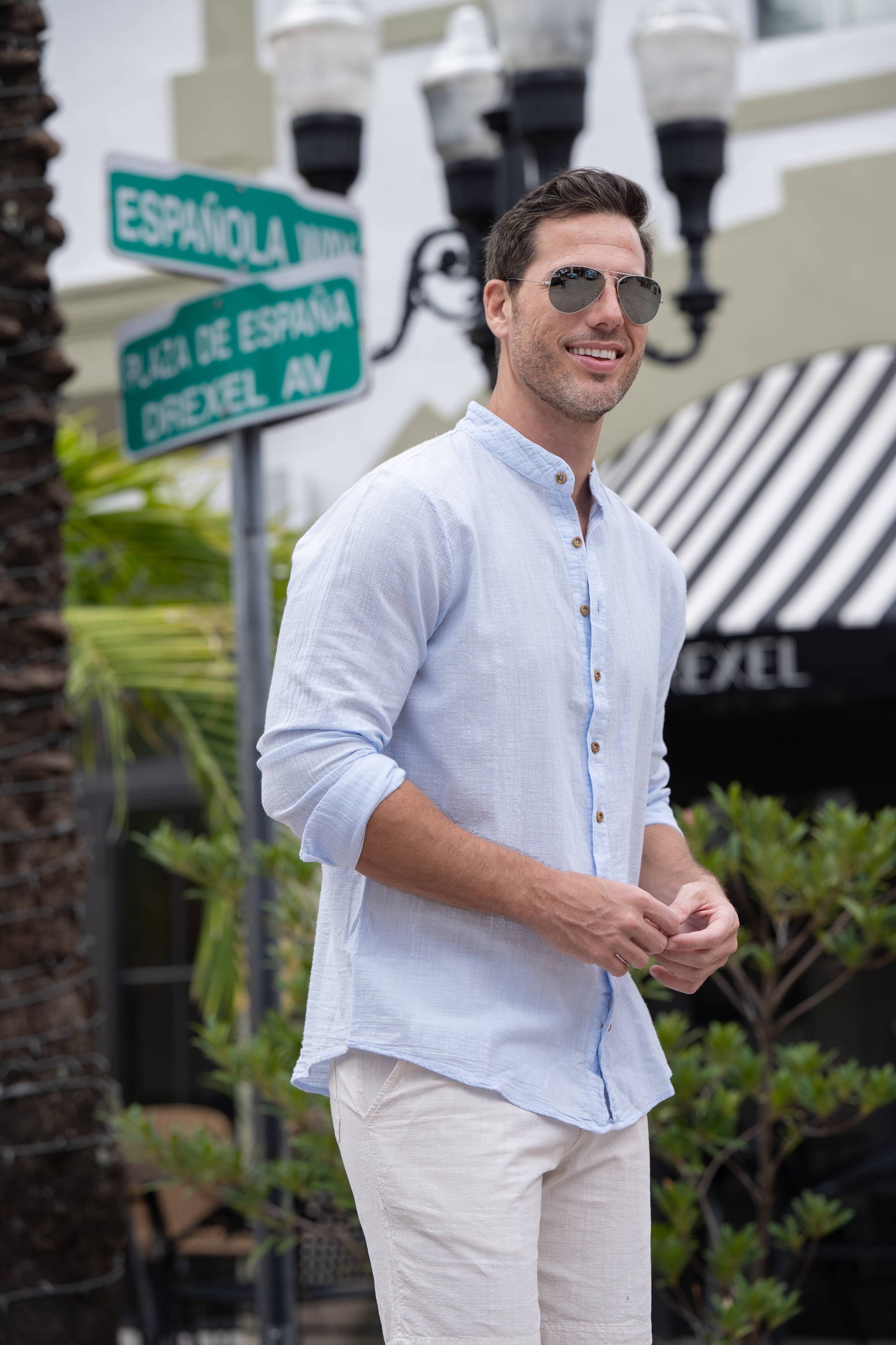 Men's Light Blue Button-Down Shirt