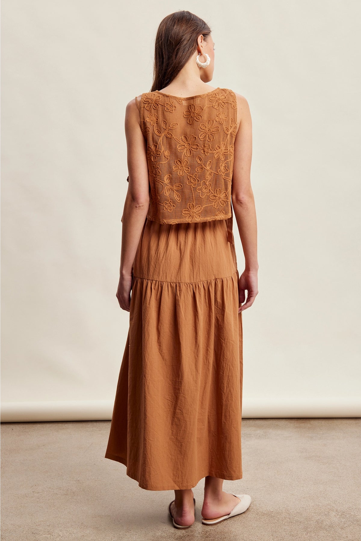 Embroidered Lace Vest & Dress Set