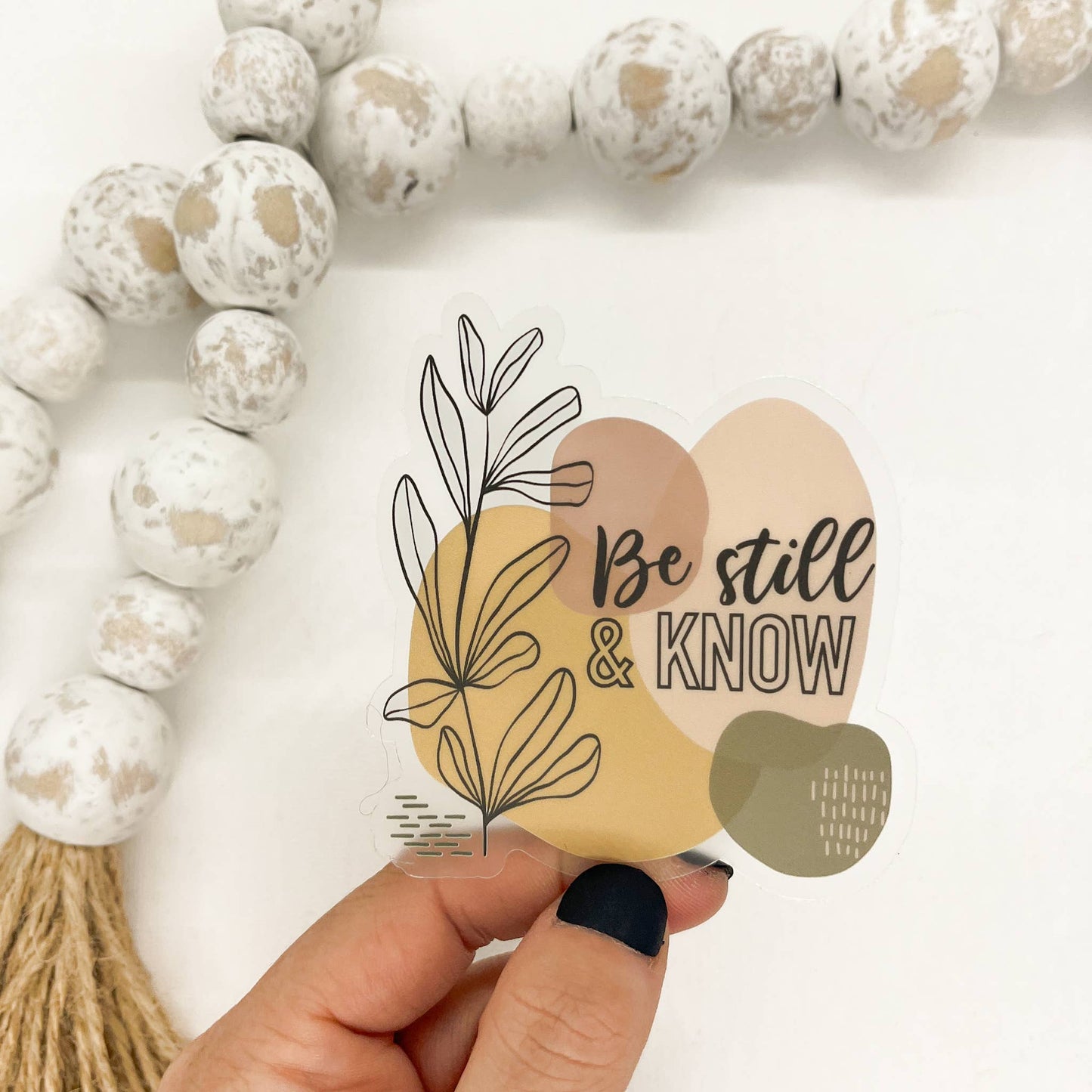 Be Still And Know, Fall Colors Clear Vinyl, Sticker, 3x3 in
