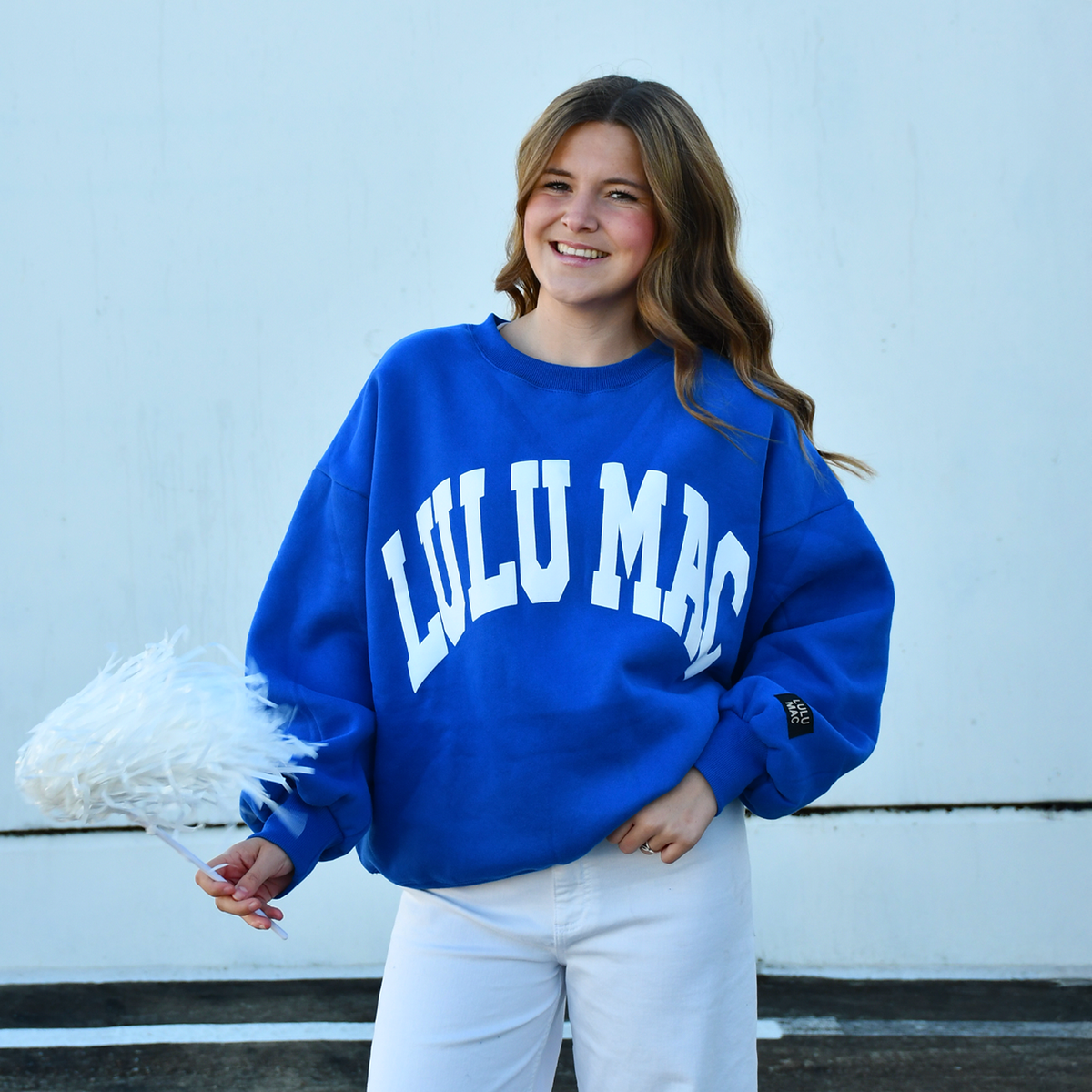 Lulu Mac Sweatshirt Puff: Royal/White