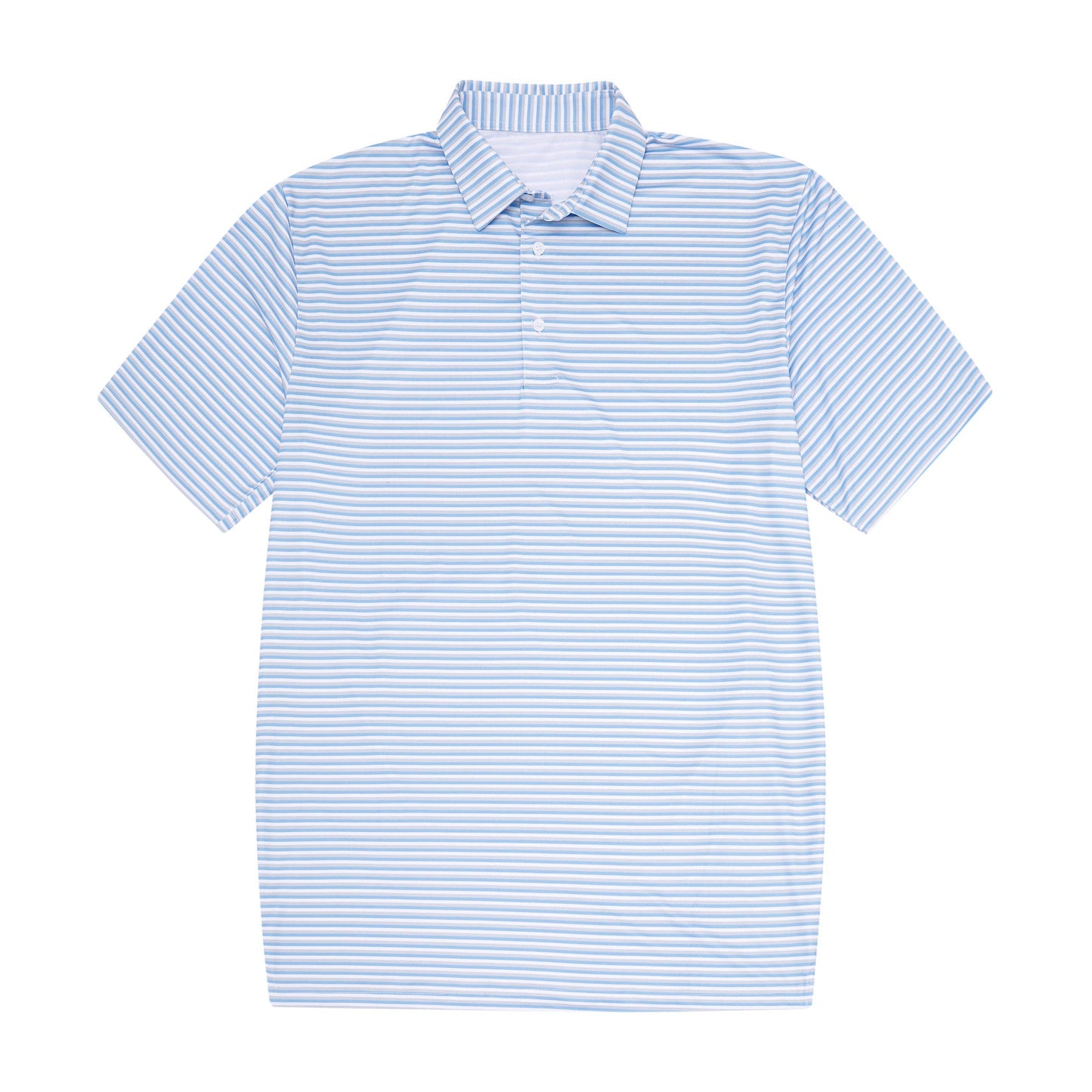 Kids Light Blue, Grey & White Stripe Polo