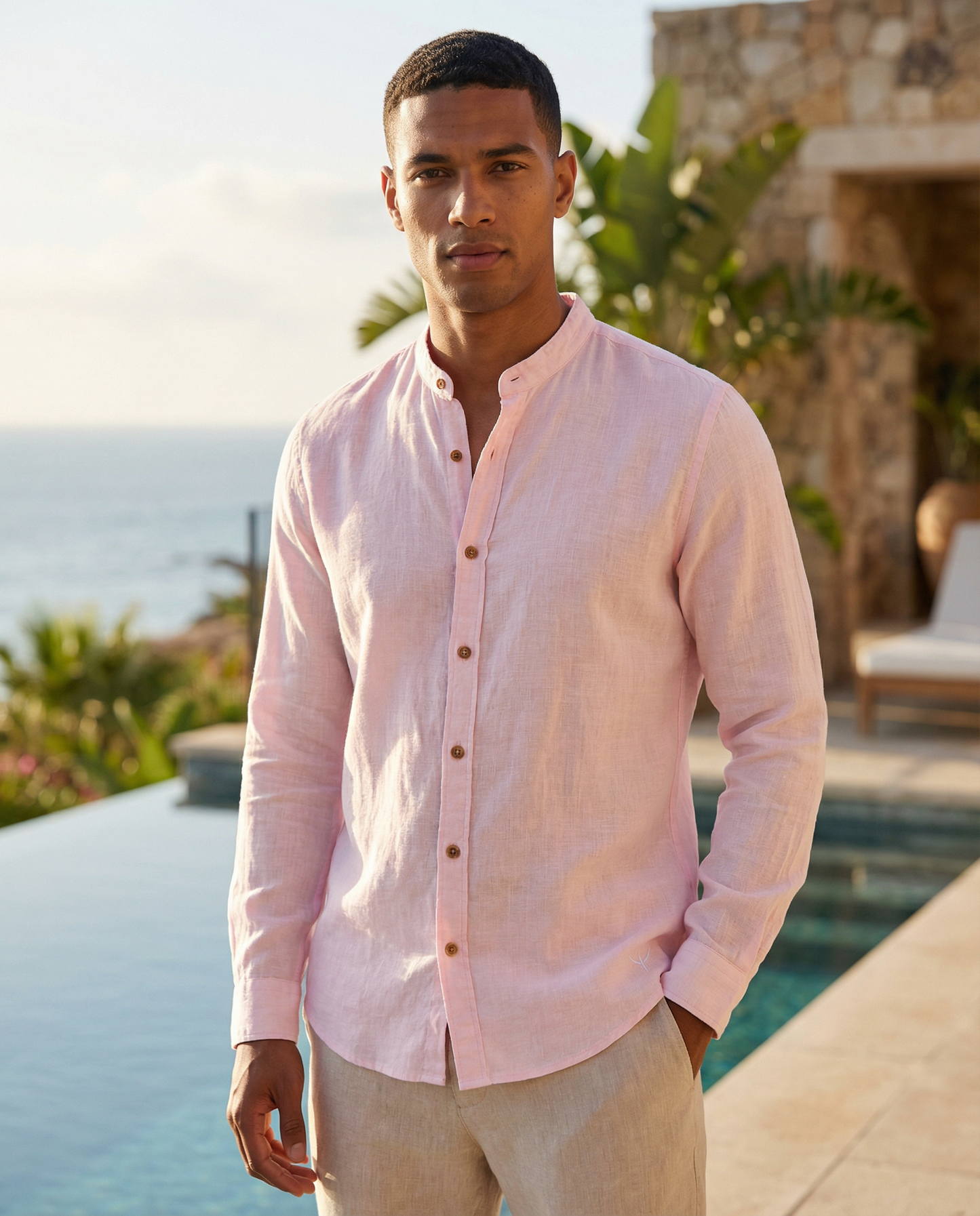 Men's Pink Button-Down Shirt