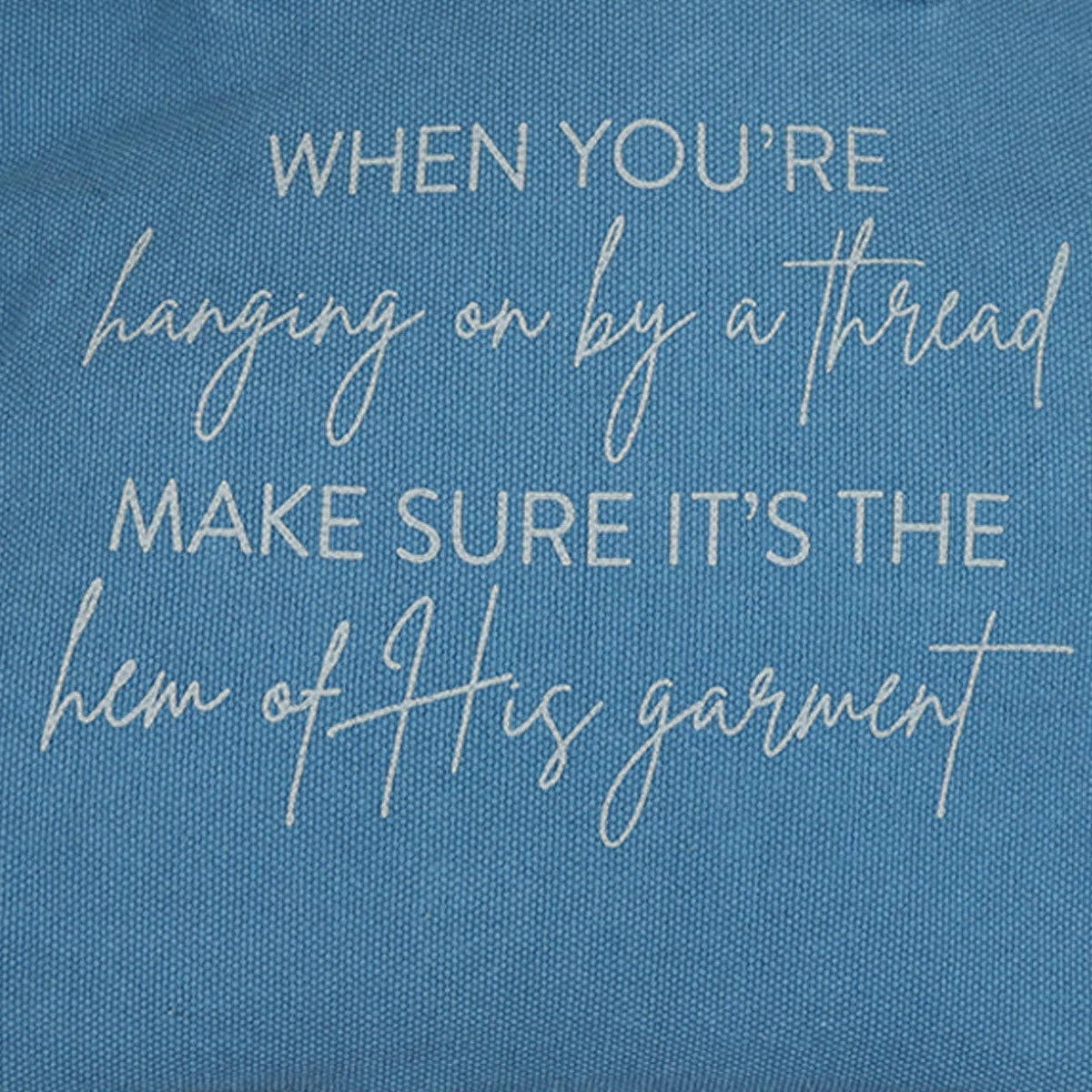 Grace & truth Tote Bag Hem Of His Garment: Blue