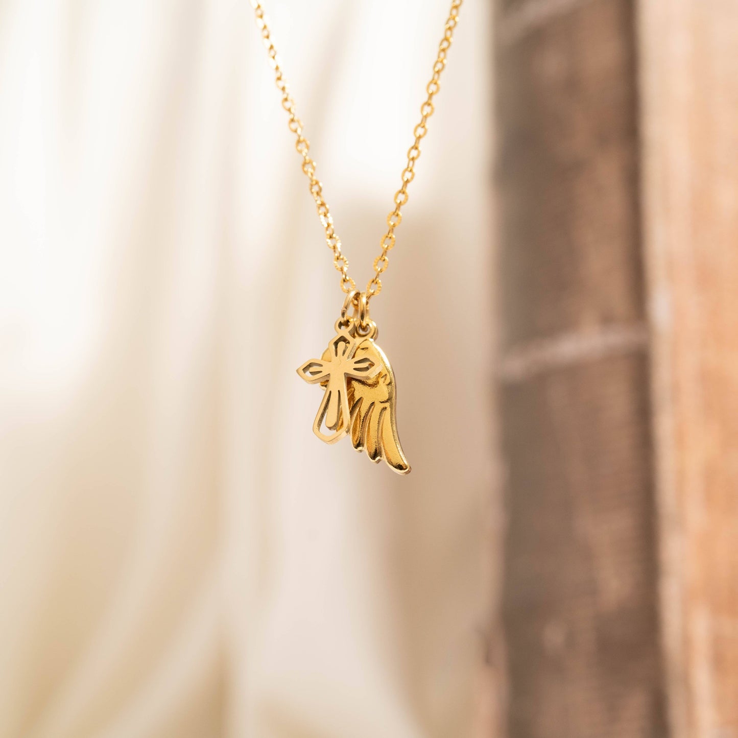 18K Gold PVD Stainless Steel Faith & Love Charm