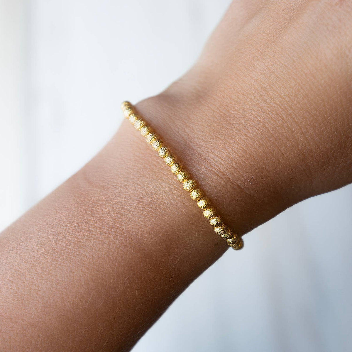 Gold Plated 4mm Textured Bracelet