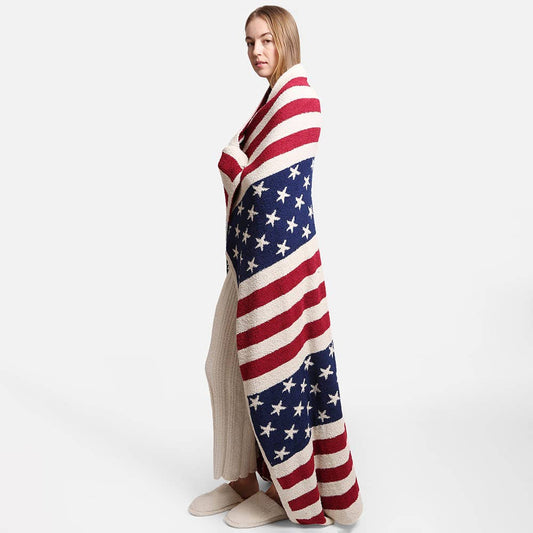 Reversible American USA Flag Throw Blanket
