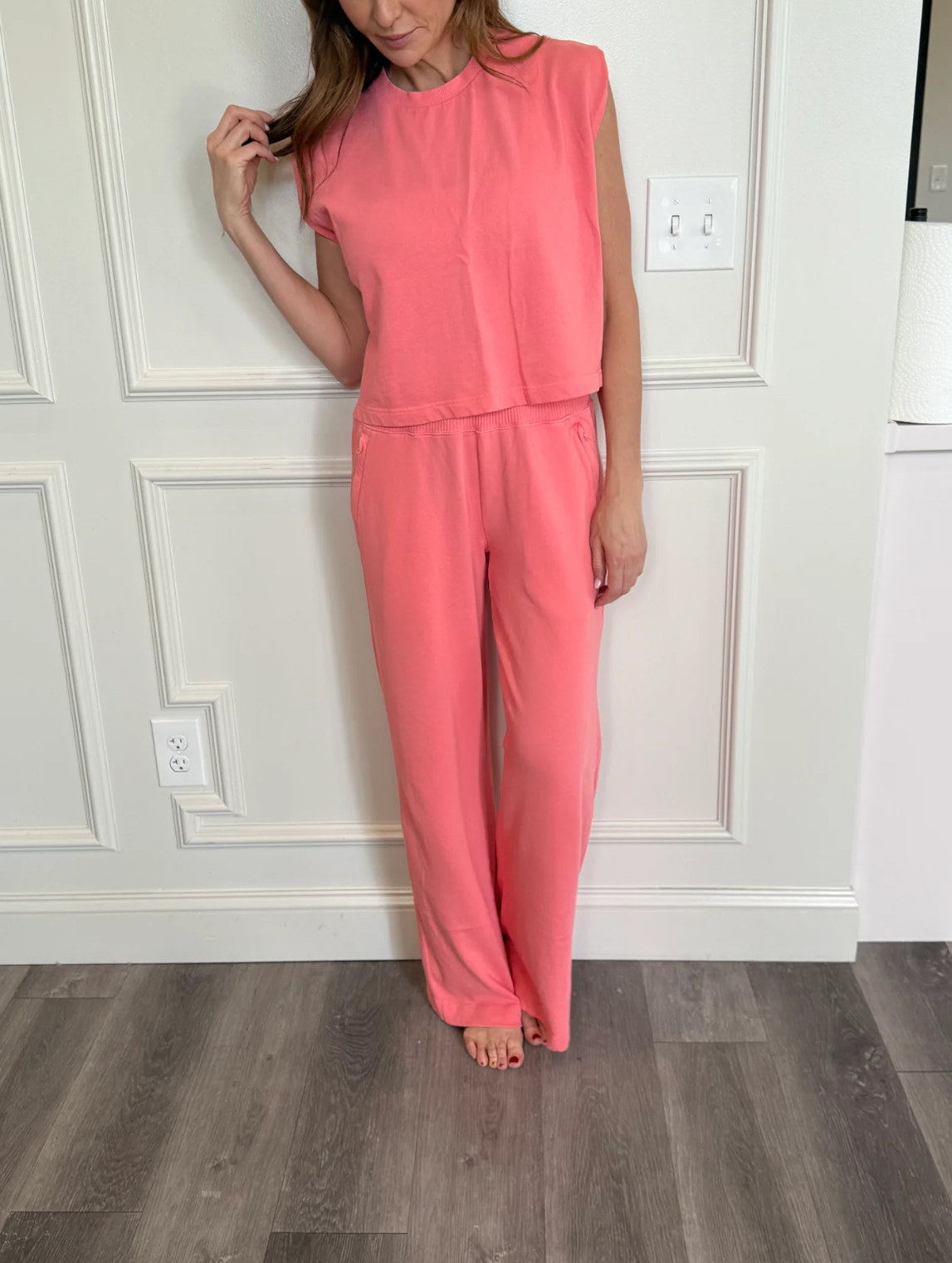 Coral Sleeveless Jumpsuit