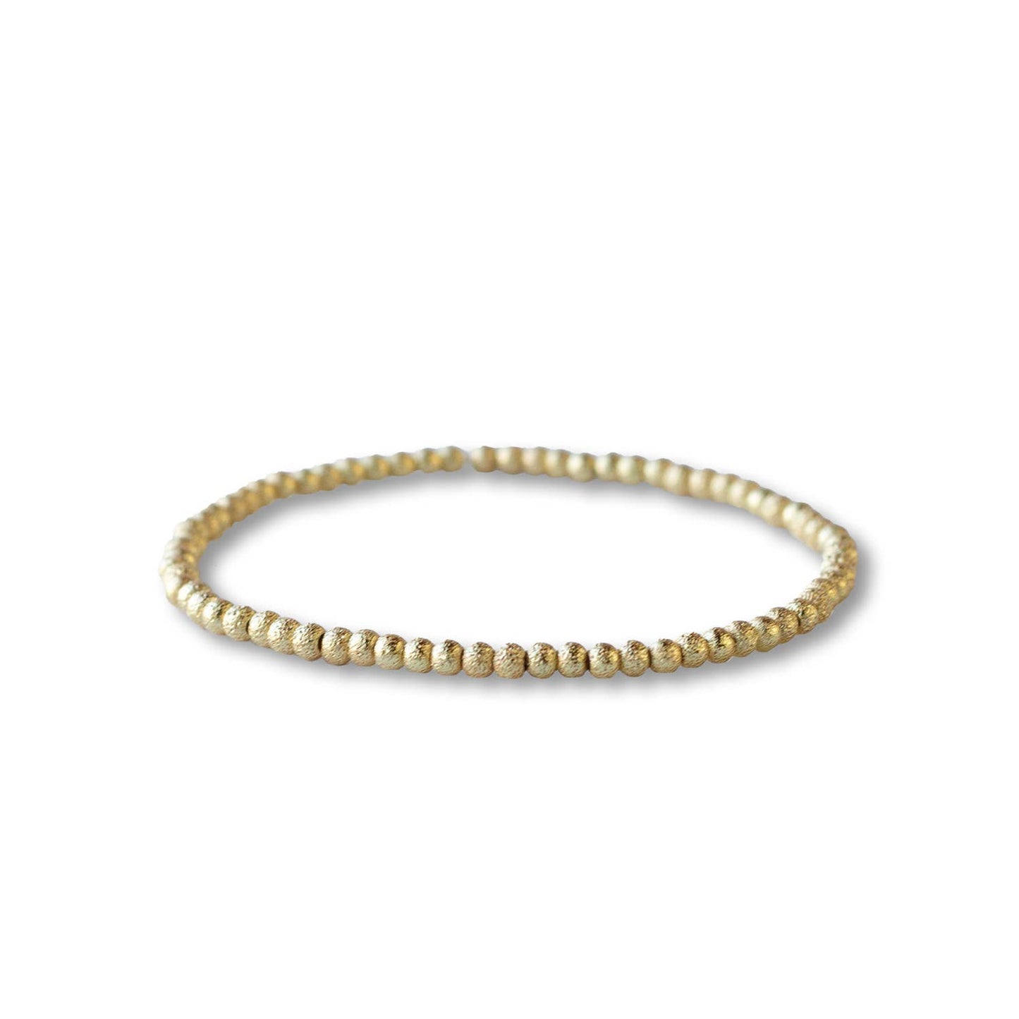 Tarnish Resistant Gold Plated 3mm Textured Beaded Bracelet