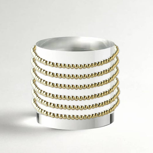 Tarnish Resistant Gold Plated 3mm Beaded Stretch