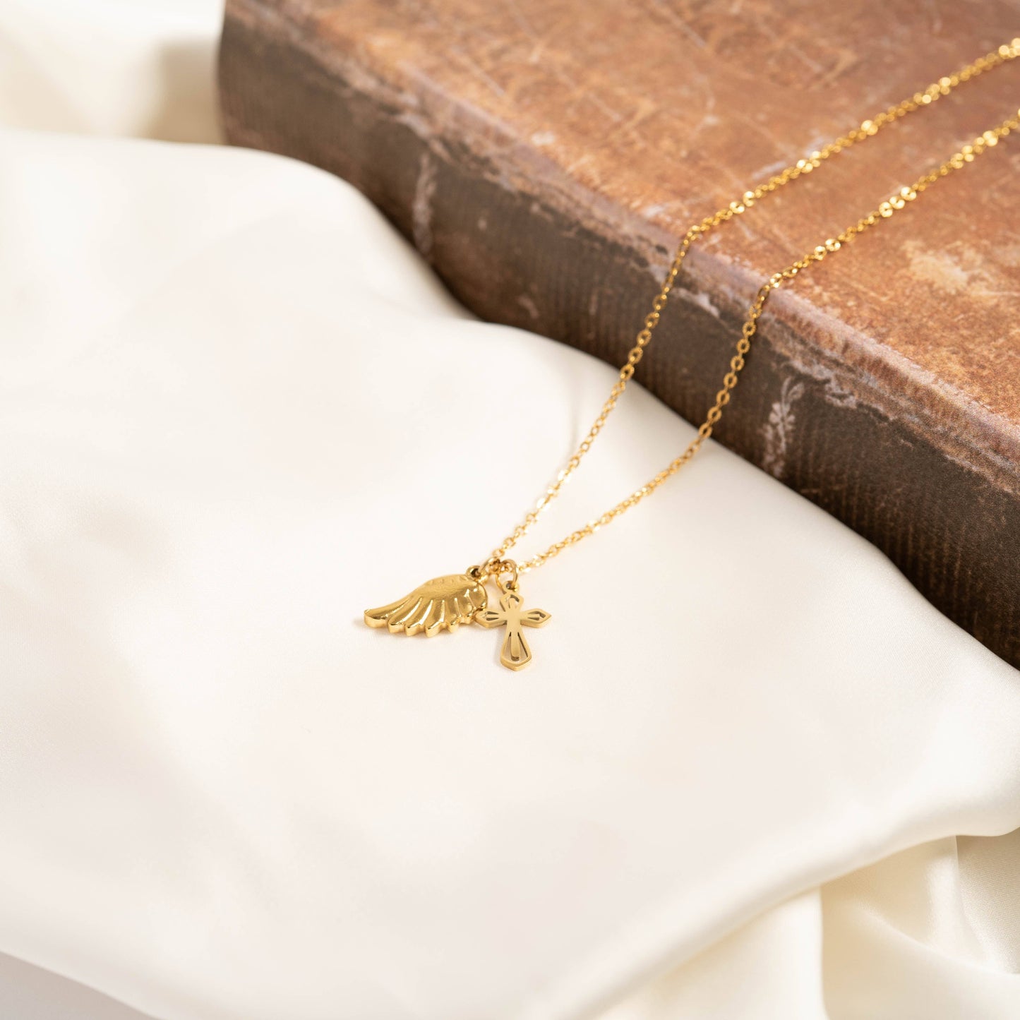 18K Gold PVD Stainless Steel Faith & Love Charm