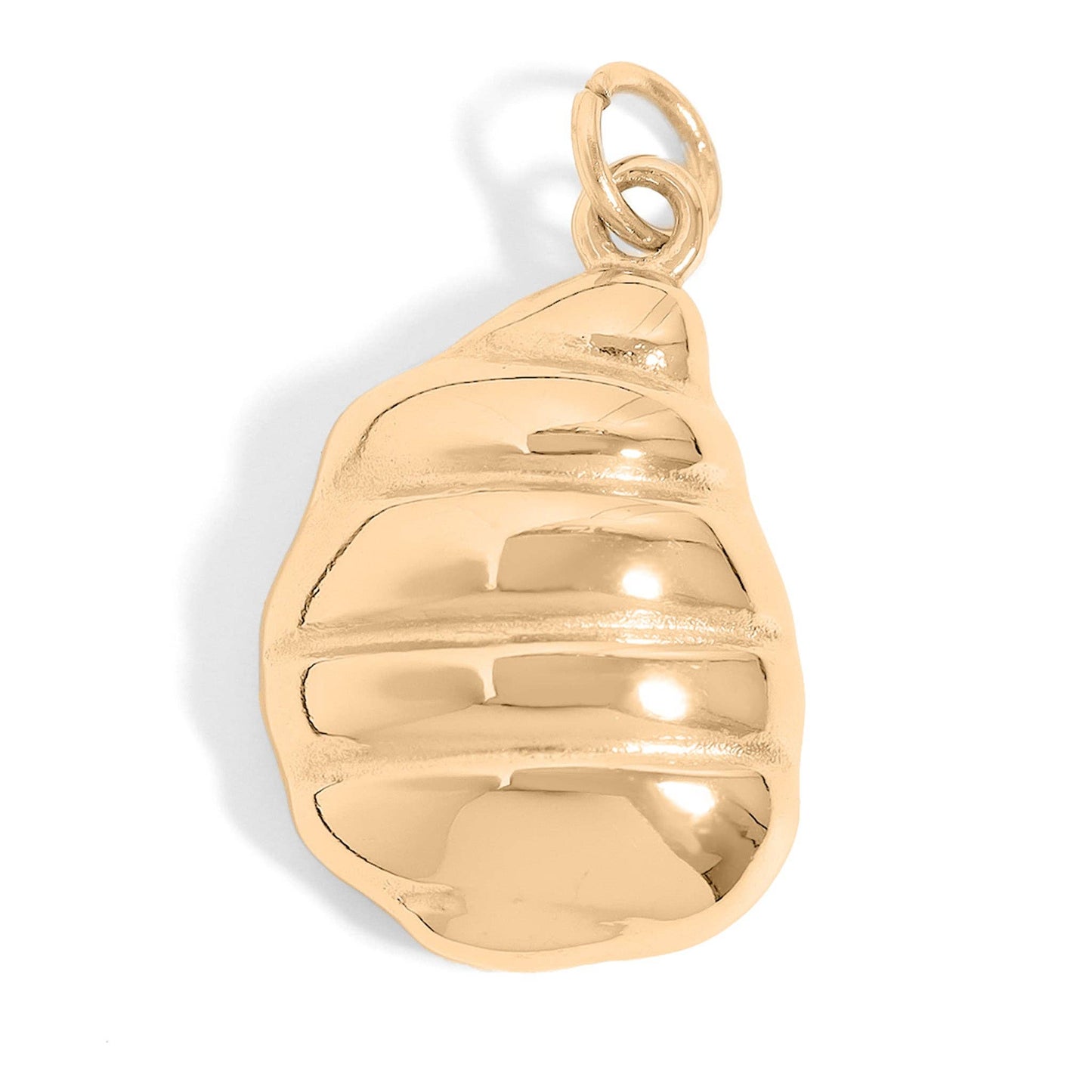 18K Gold PVD Stainless Steel Shell Charm with Pearl