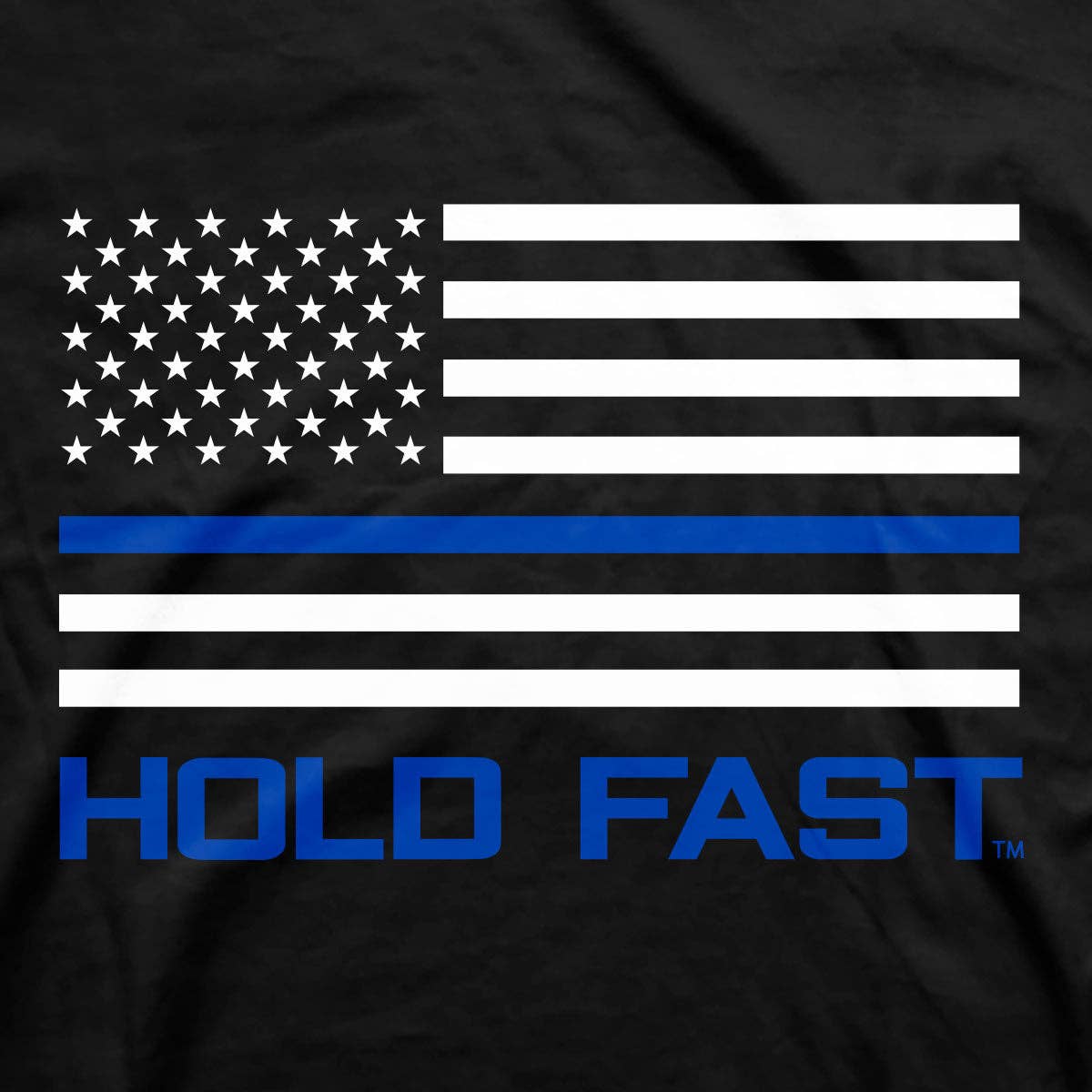 HOLD FAST Mens T-Shirt Police Flag: Black