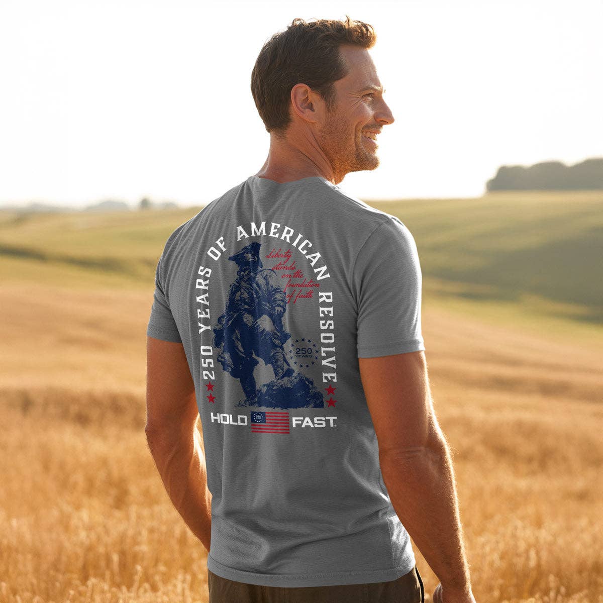 HOLD FAST Adult T-Shirt Colonial Soldier