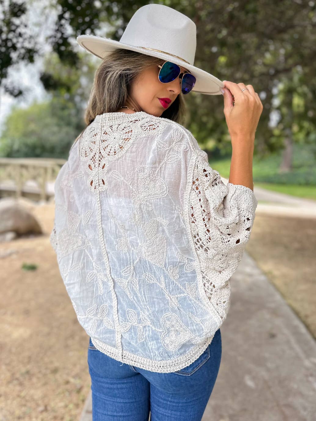 Ivory Crochet Lace Cardigan - One Size