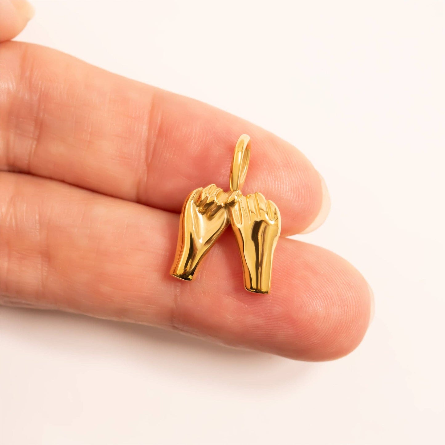 18K Gold PVD Stainless Steel Pinky Promise Charm