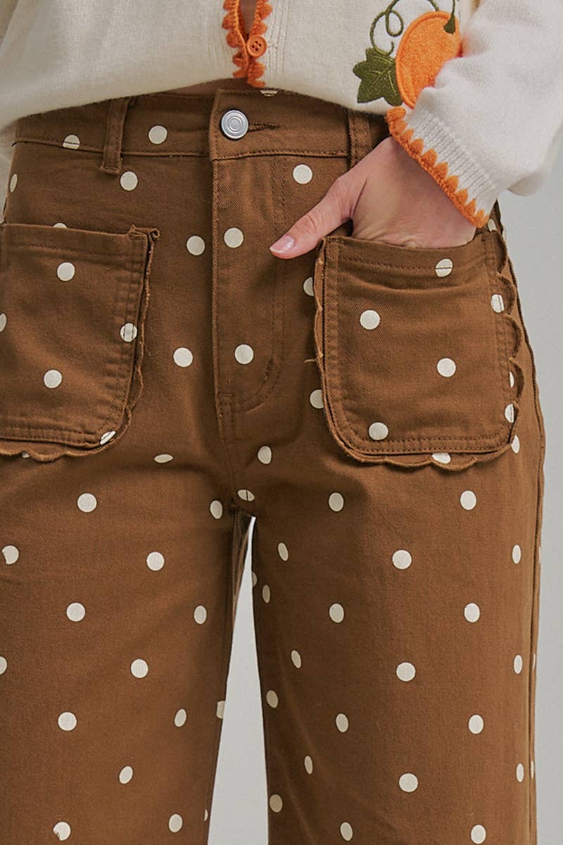 WIDE LEG POLKA DOT PANTS