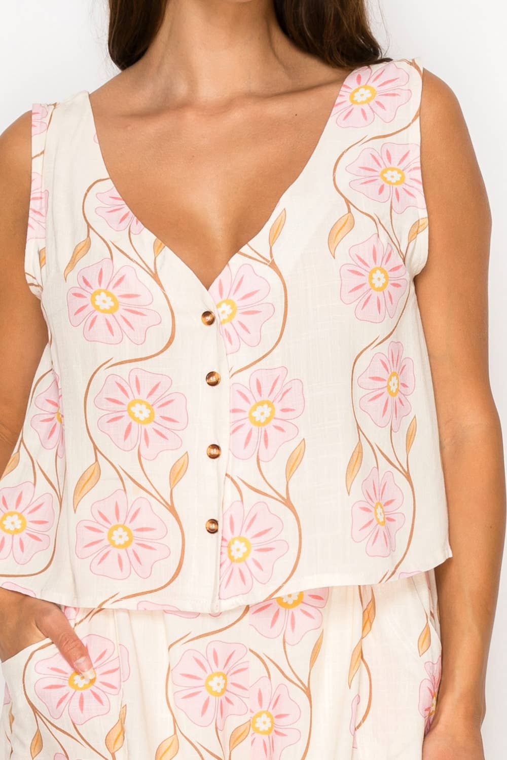 Floral Swirl Shorts Set