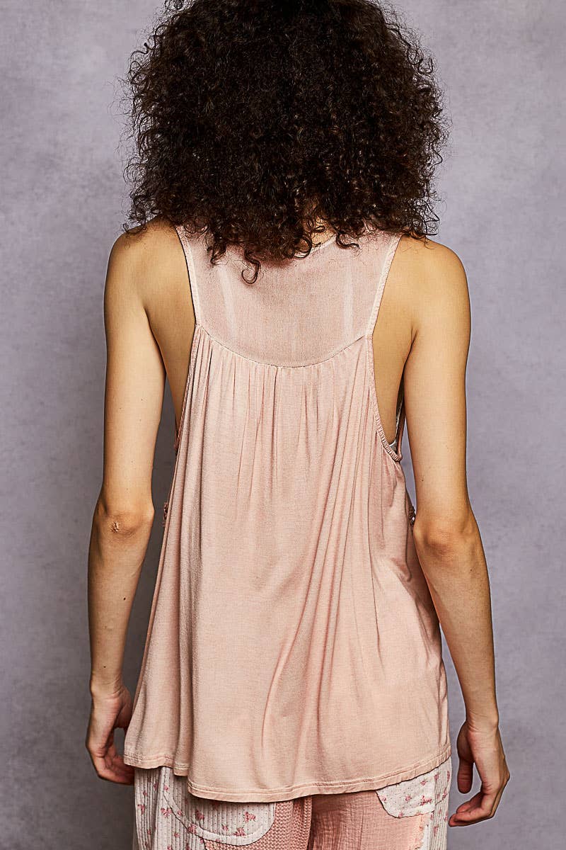 Sleeveless Lace V-neck Top