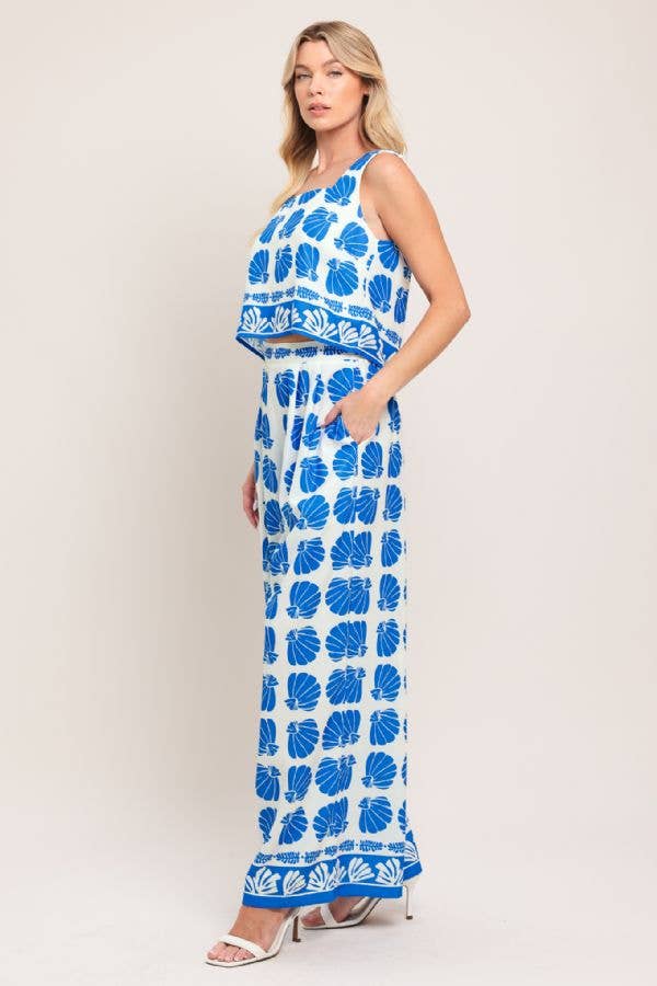 Printed Woven Top and Pant Set