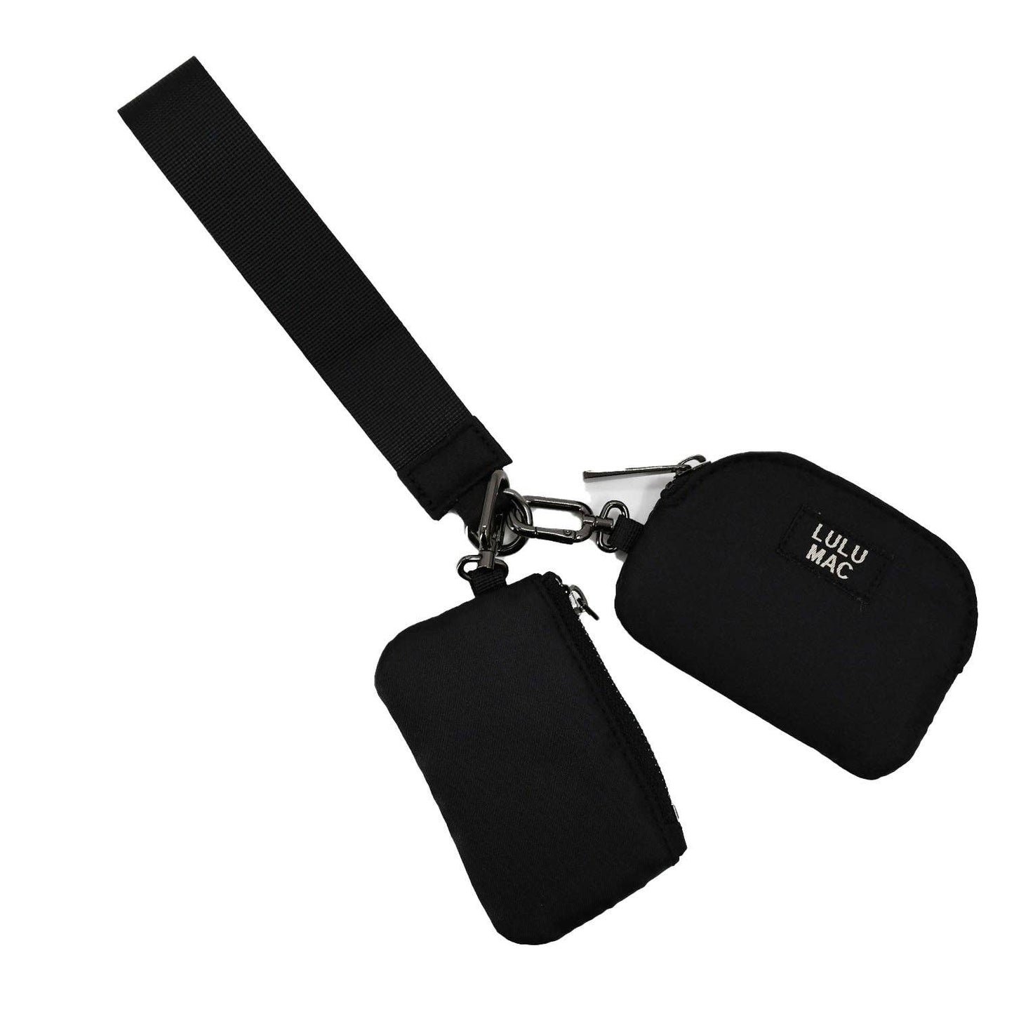 Lulu Mac Double Pouch Wristlets Black/Black