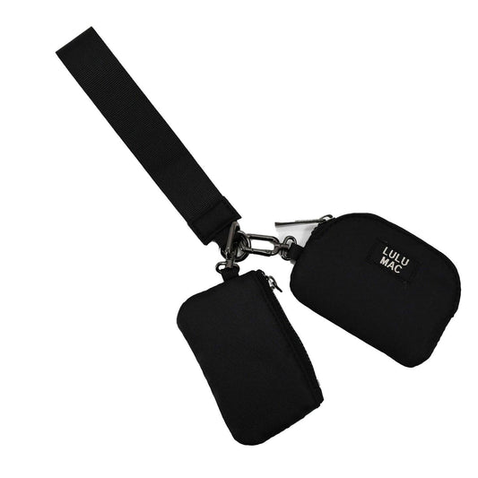 Lulu Mac Double Pouch Wristlets Black/Black