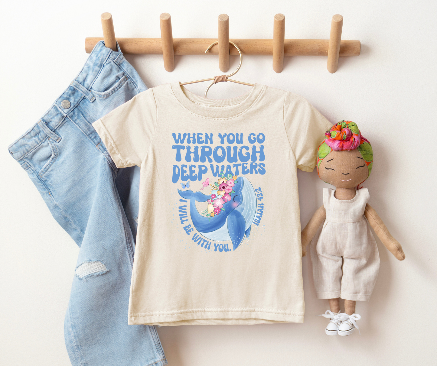 When You Go Through Deep Waters Youth Faith Graphic Tee