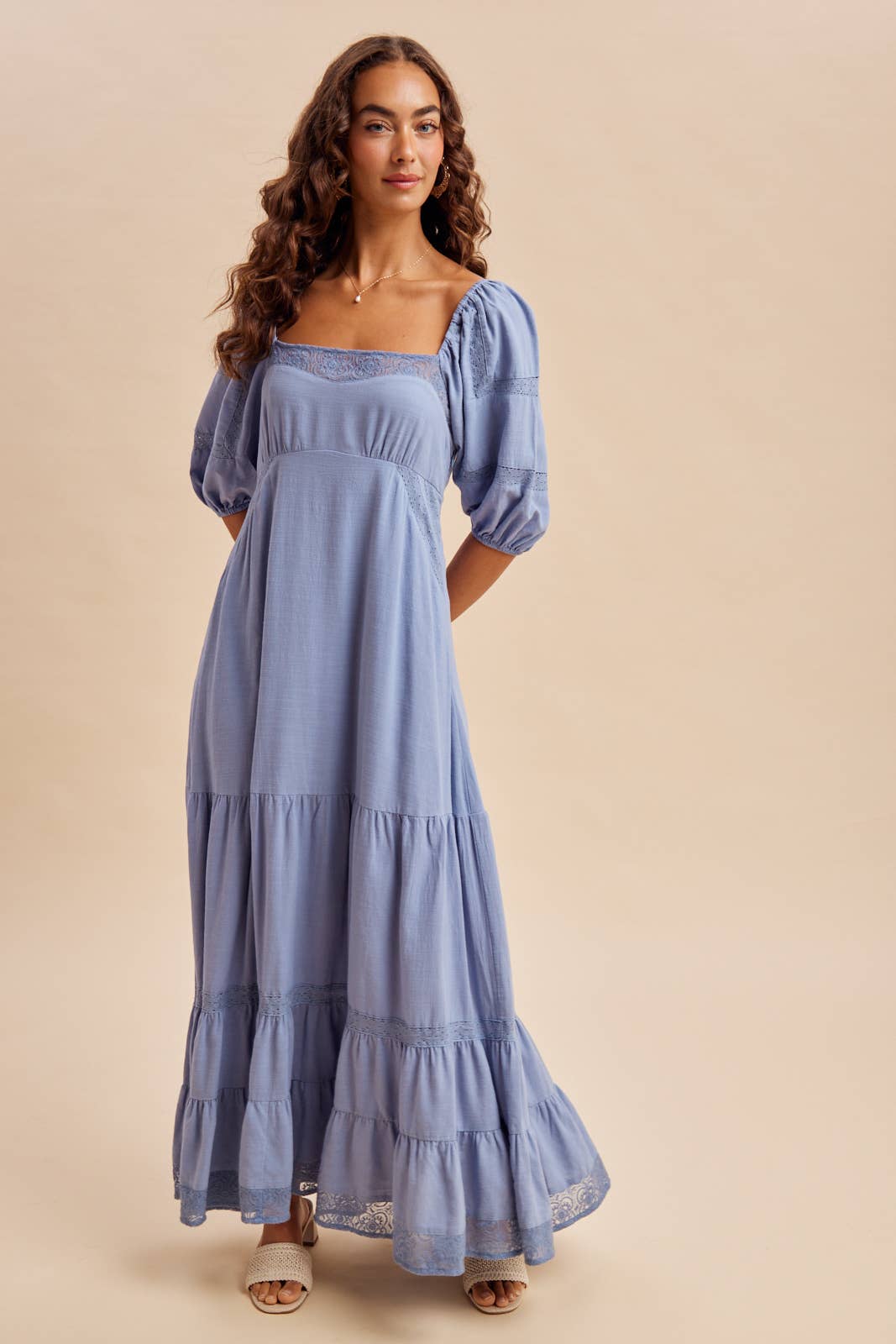 LACE INSET MAXI DRESS