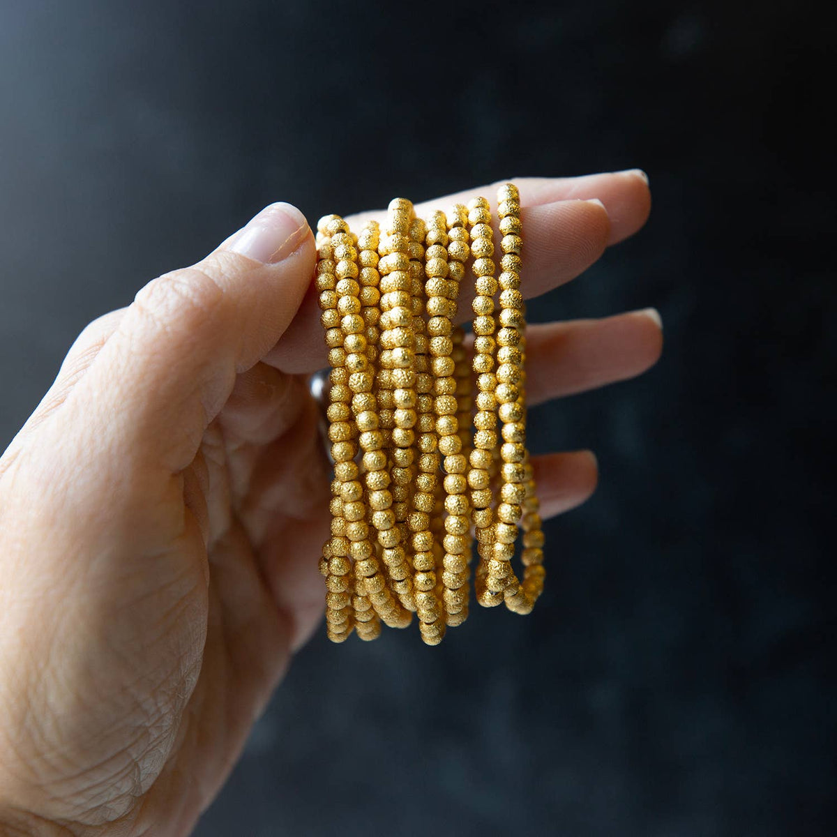 Gold Plated 4mm Textured Bracelet
