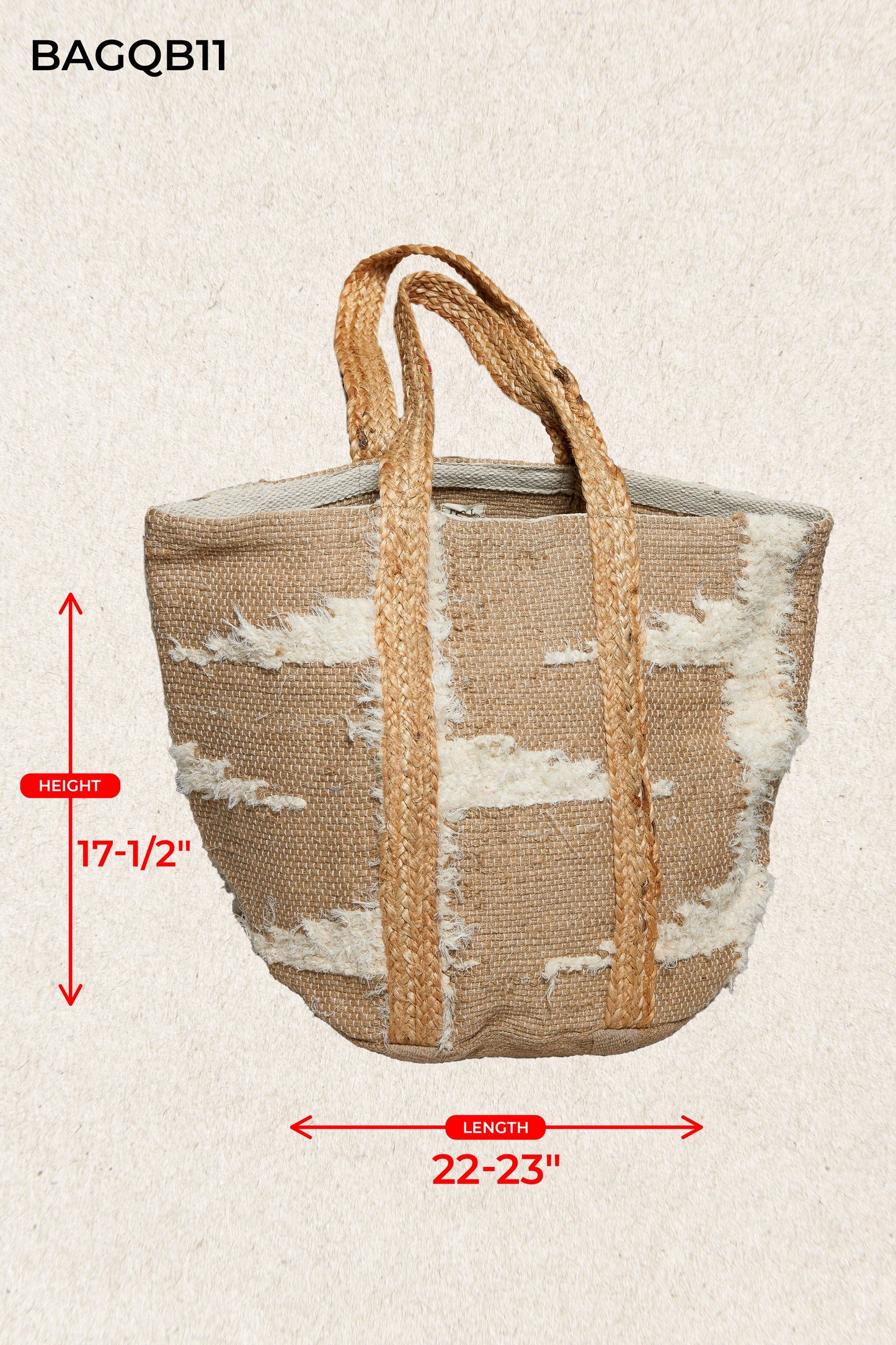 Handwoven Soft Beige Tones Casual Tote Bag