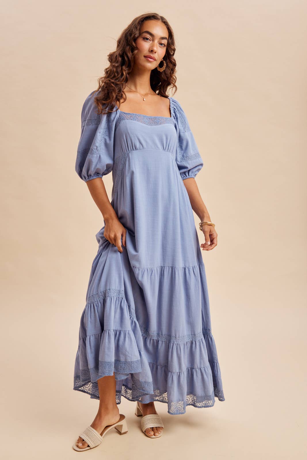LACE INSET MAXI DRESS