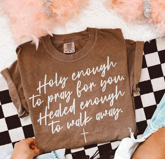 Holy Enough Christian Graphic Comfort Colors Tee