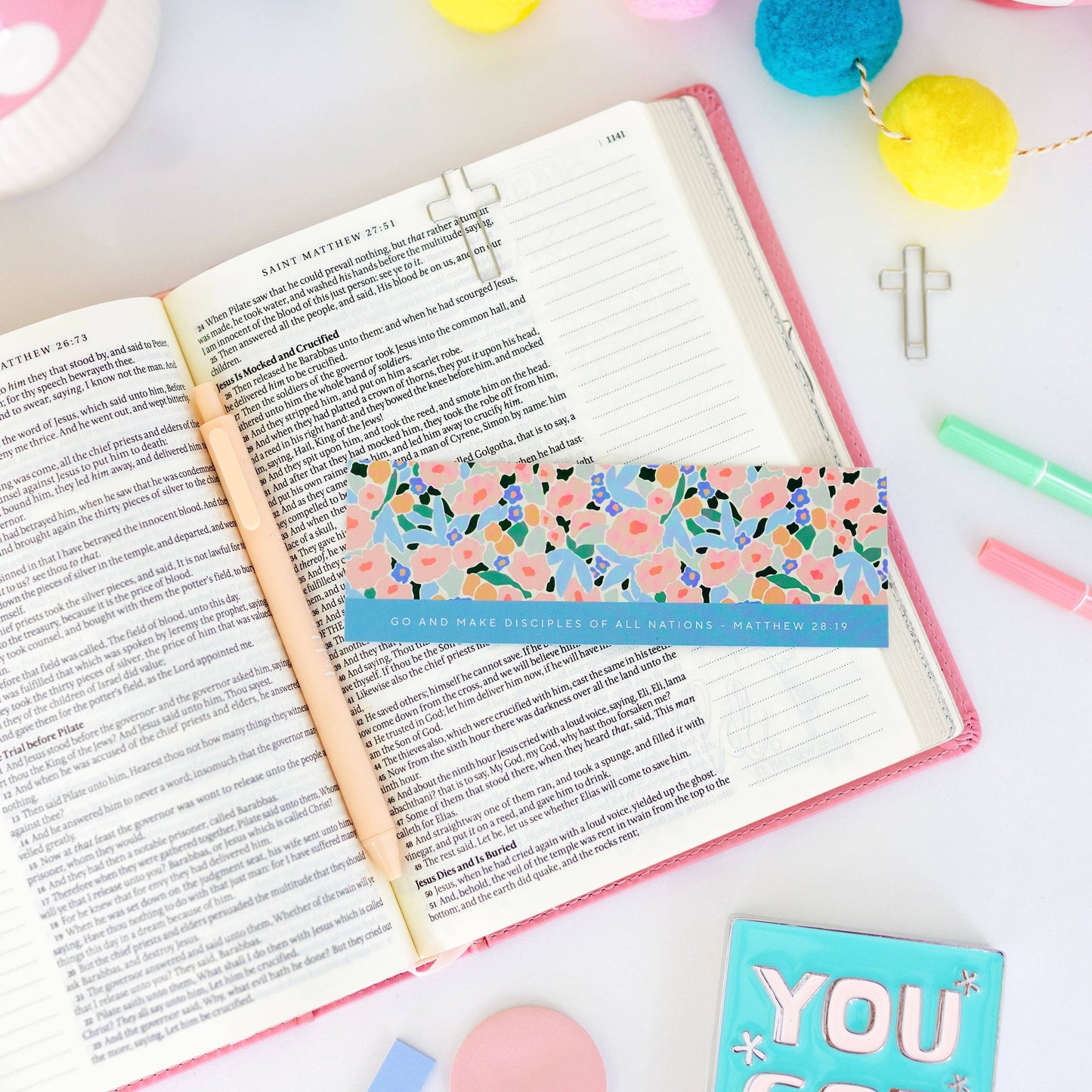 Bookmark + Cross Paper Clips: Matthew 28:19