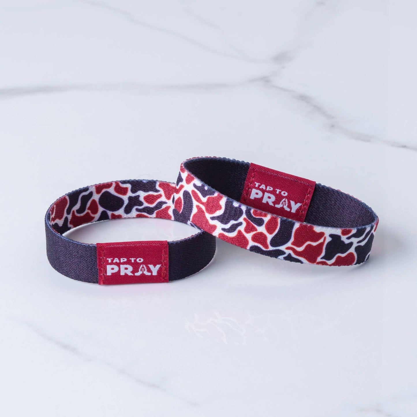 Tap To Pray™ Wristbands - Team Camo - Maroon & Black: Large