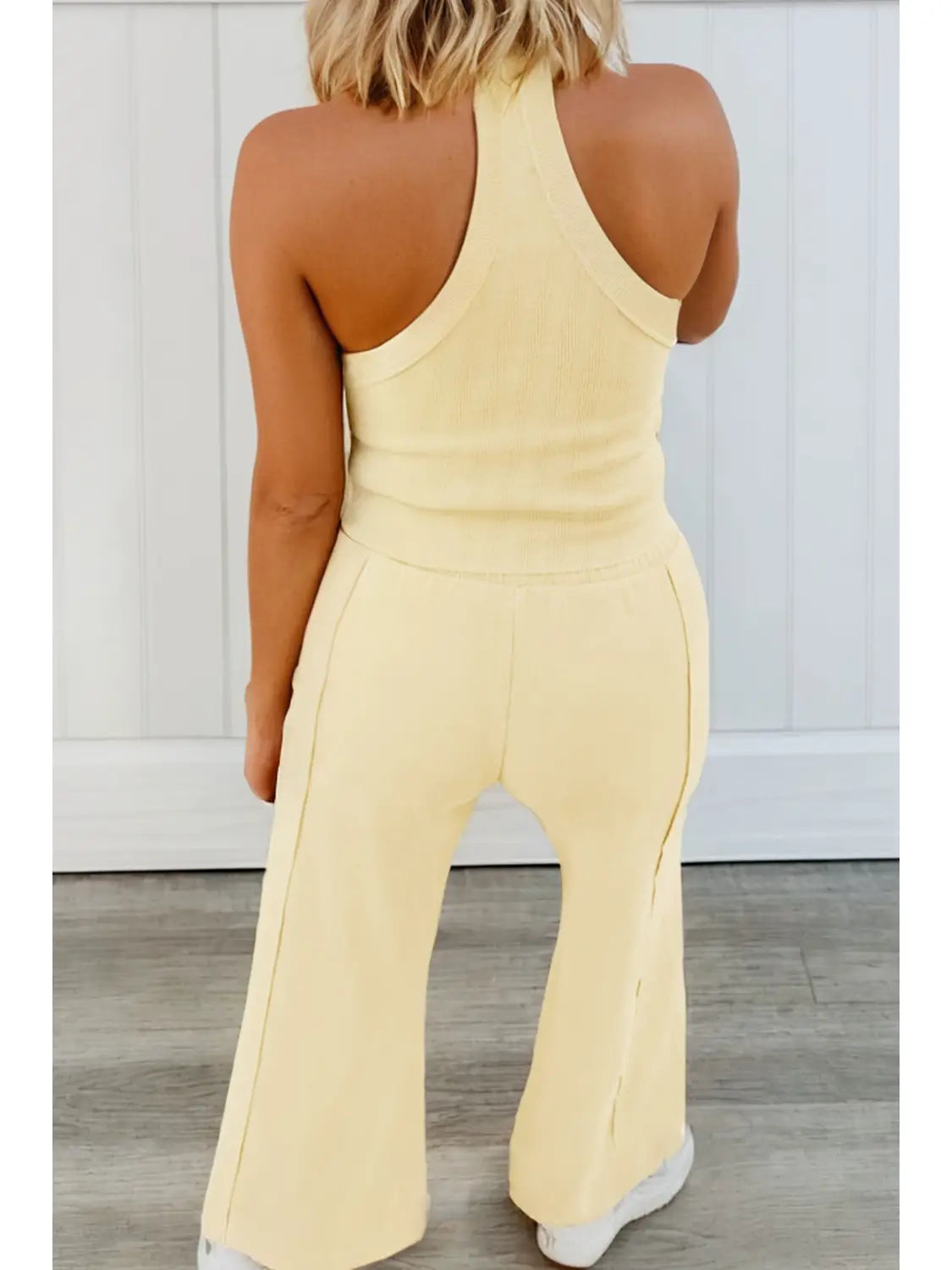 Ribbed Tank Top and Sweatpants Set