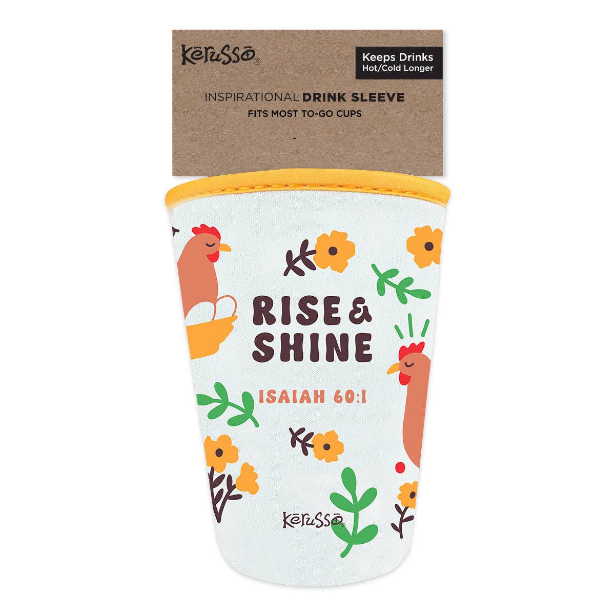 Kerusso Drink Sleeve Rise And Shine: White