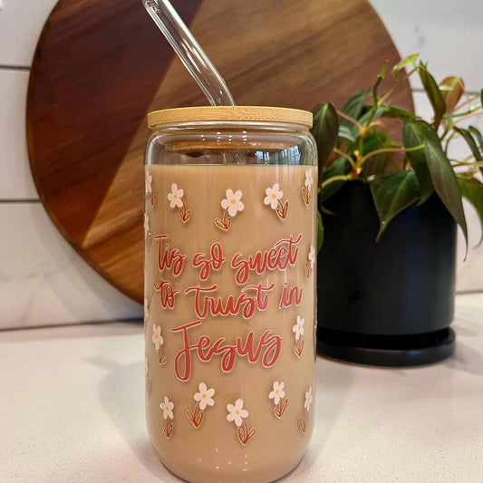 Tis so Sweet to Trust in Jesus Glass Cup