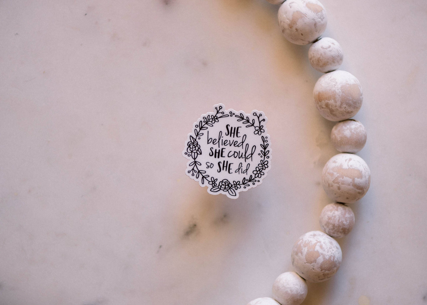 She Believed That She Could Mini Vinyl Sticker, 2x2 in