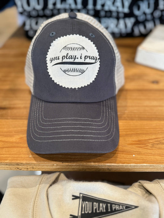 Baseball Mom Hat | Vintage Patch | Sports Mom Hat : Grey
