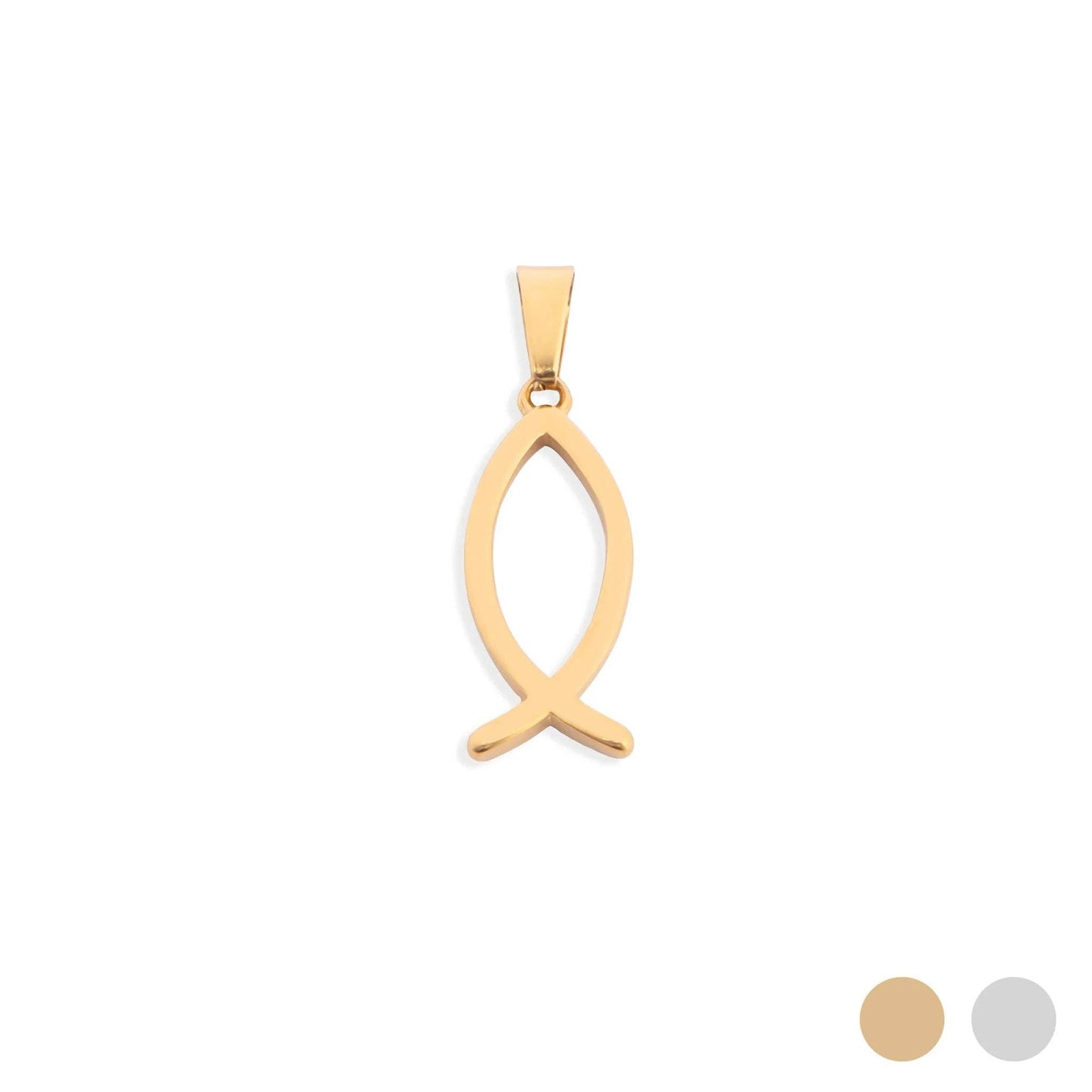 18K Gold PVD Stainless Steel Religious Fish Charm