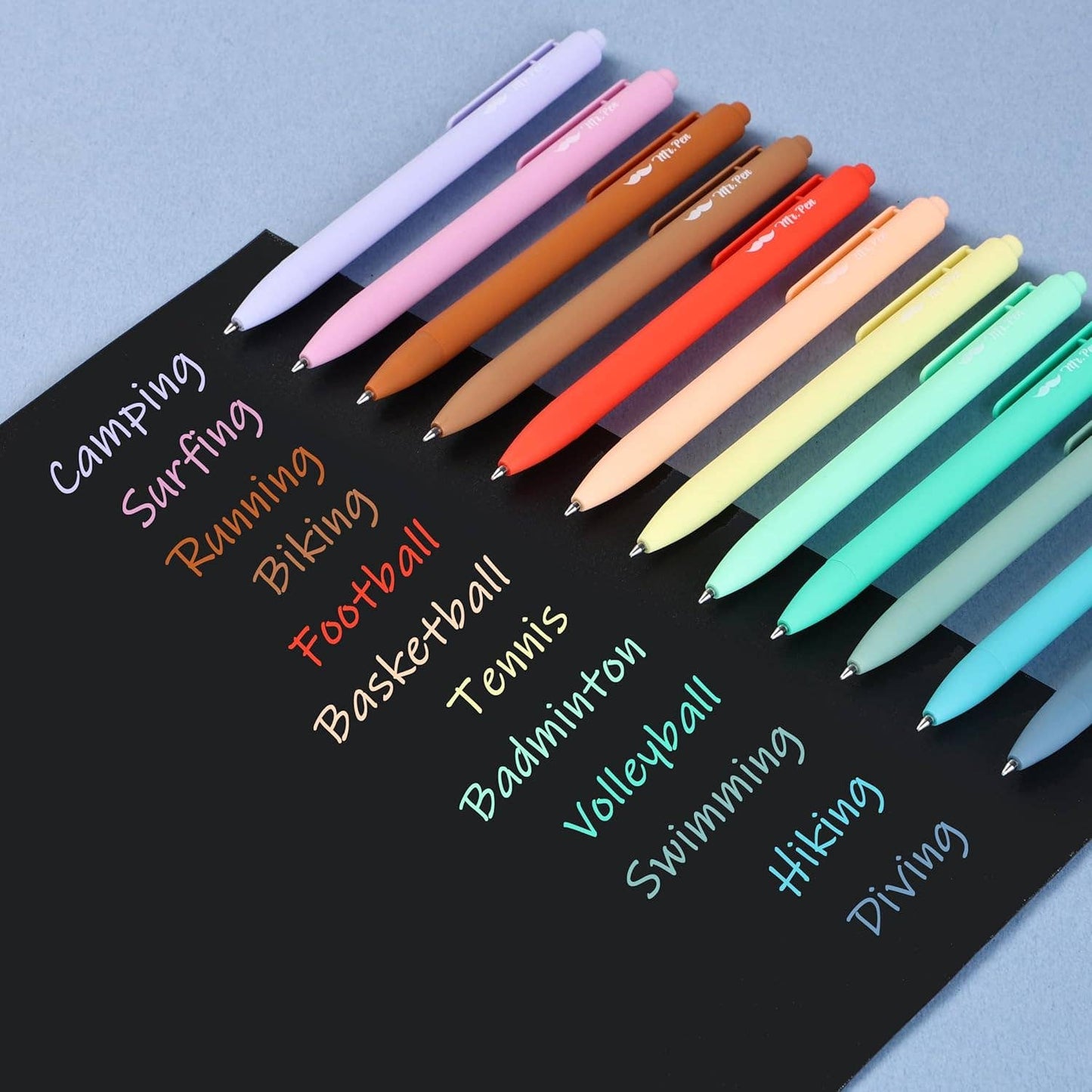Retractable Gel Pens, 12 Pack, Assorted Colors, Fast Dry,